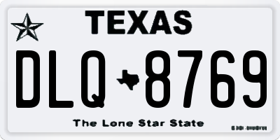 TX license plate DLQ8769