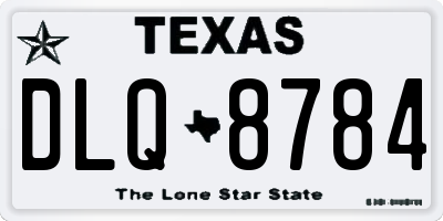 TX license plate DLQ8784