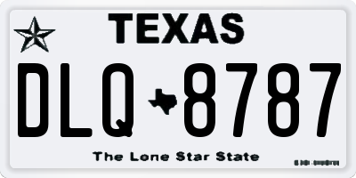 TX license plate DLQ8787
