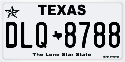 TX license plate DLQ8788