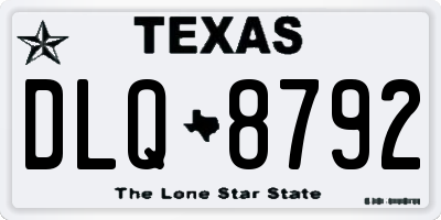 TX license plate DLQ8792