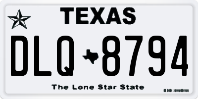 TX license plate DLQ8794