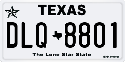 TX license plate DLQ8801