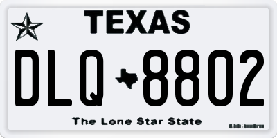 TX license plate DLQ8802