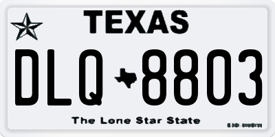 TX license plate DLQ8803