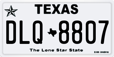 TX license plate DLQ8807