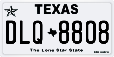 TX license plate DLQ8808
