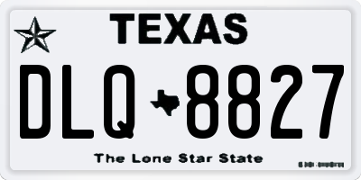 TX license plate DLQ8827