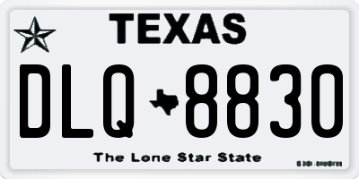 TX license plate DLQ8830