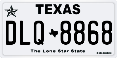 TX license plate DLQ8868