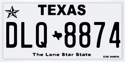 TX license plate DLQ8874