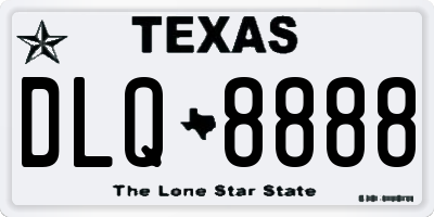 TX license plate DLQ8888