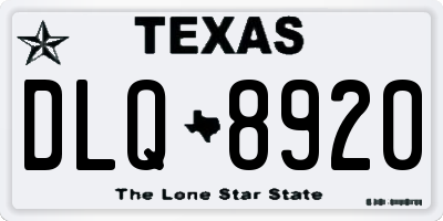 TX license plate DLQ8920