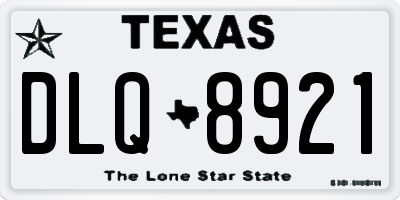 TX license plate DLQ8921