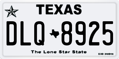 TX license plate DLQ8925