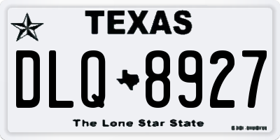 TX license plate DLQ8927