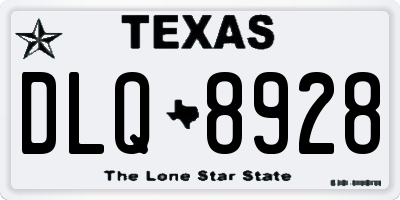 TX license plate DLQ8928