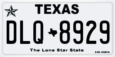 TX license plate DLQ8929
