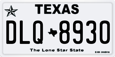 TX license plate DLQ8930
