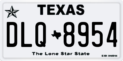 TX license plate DLQ8954