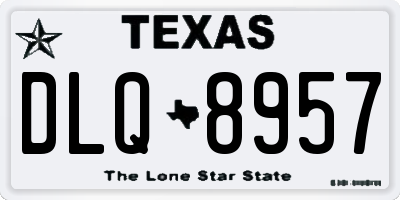 TX license plate DLQ8957