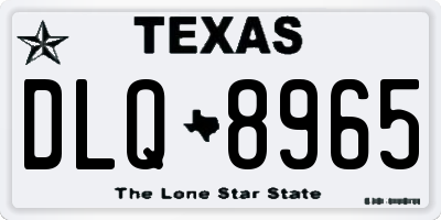 TX license plate DLQ8965