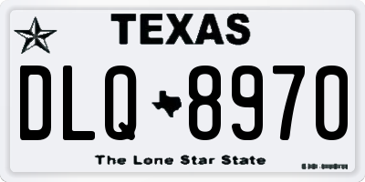 TX license plate DLQ8970