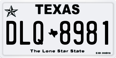 TX license plate DLQ8981