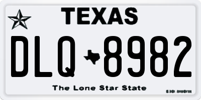 TX license plate DLQ8982