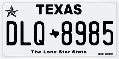 TX license plate DLQ8985