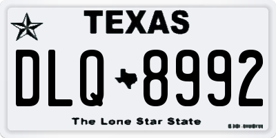 TX license plate DLQ8992