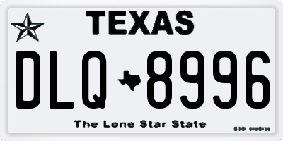 TX license plate DLQ8996