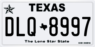 TX license plate DLQ8997