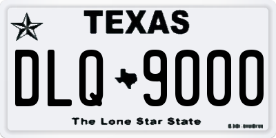 TX license plate DLQ9000