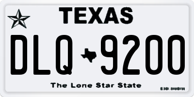 TX license plate DLQ9200