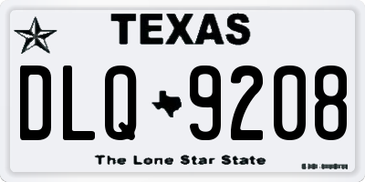 TX license plate DLQ9208