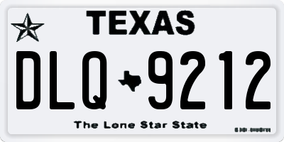 TX license plate DLQ9212