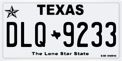 TX license plate DLQ9233