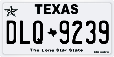 TX license plate DLQ9239