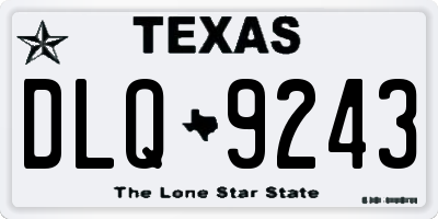 TX license plate DLQ9243