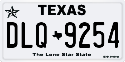 TX license plate DLQ9254