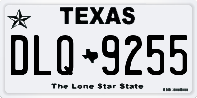 TX license plate DLQ9255