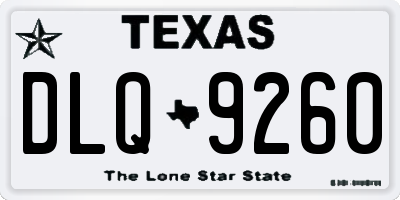 TX license plate DLQ9260