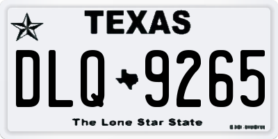 TX license plate DLQ9265