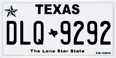 TX license plate DLQ9292