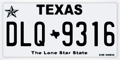 TX license plate DLQ9316