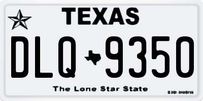TX license plate DLQ9350