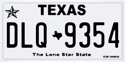 TX license plate DLQ9354