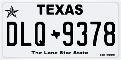 TX license plate DLQ9378