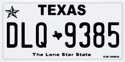 TX license plate DLQ9385